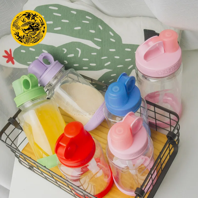 

Sports Plastic big Water Bottles Straw Type 0.6/1L Tour Outdoor Sport Leak Proof Seal Bottles Portable Motion camping hiking