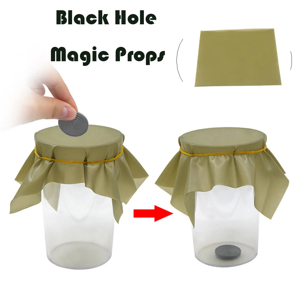 

Education toys 8~13 Years 1pcs Coin penetration Dish Coin Thru Rubber Sheet Into Cup Black Hole Magic Tric for children L1023