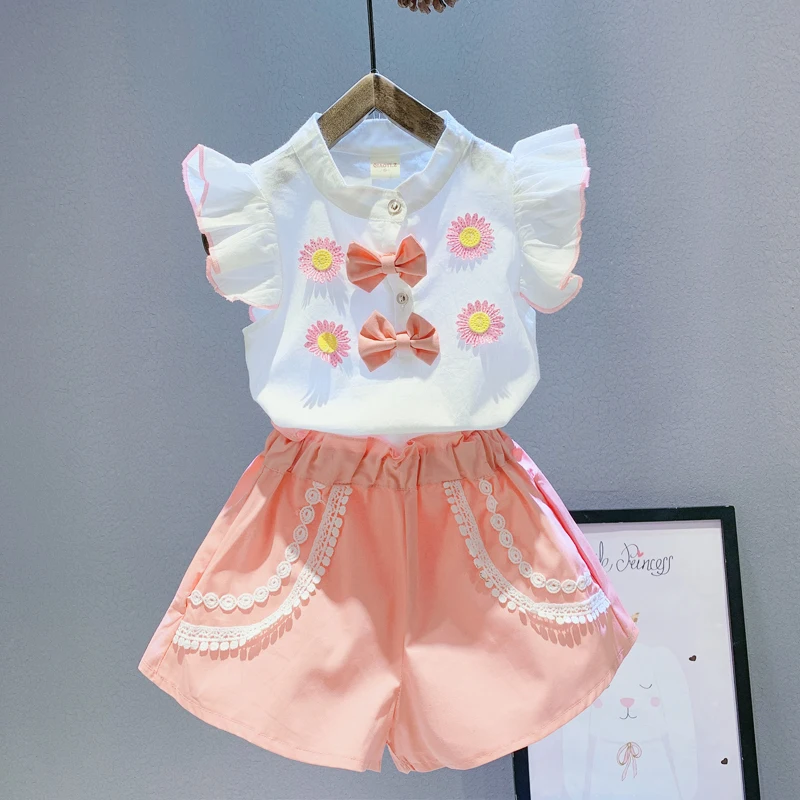 Модная футболка из 100% хлопка + шорты летние комплекты одежды 2 предметов для