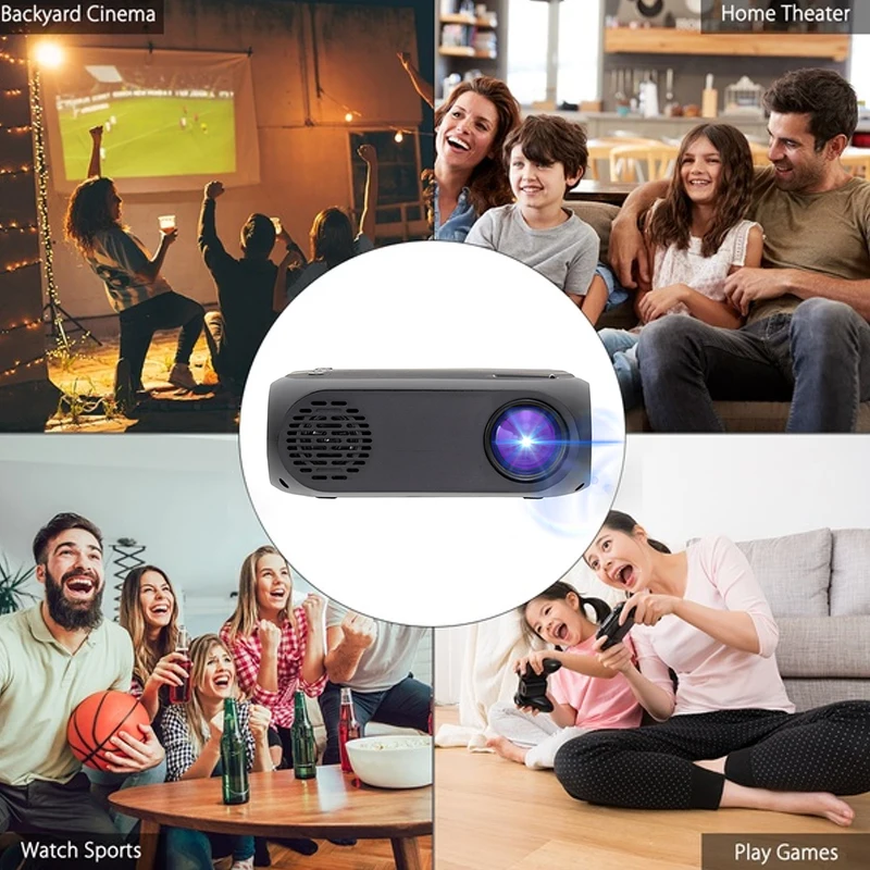 BLJ-111 LCD FHD Smart Projector 4K 3D 1920*1080P Mini Interfaces Projector Support USB AV HDMI Movie Home Cinema Film