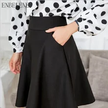 Летние Для женщин Плиссированное в стиле ампир юбки для деловых женщин элегантный черный бордовый эластичный тонкий юбка женский сплошной юбка с карманами GJ134