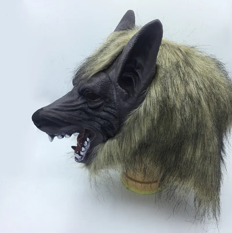 1 Набор, жуткая латексная маска волка на все лицо и волчьи когти, лапы, театральная шалость, опора, сумасшедшая ужасная маска для Хэллоуина, маска дьявола, Вечерние Маски