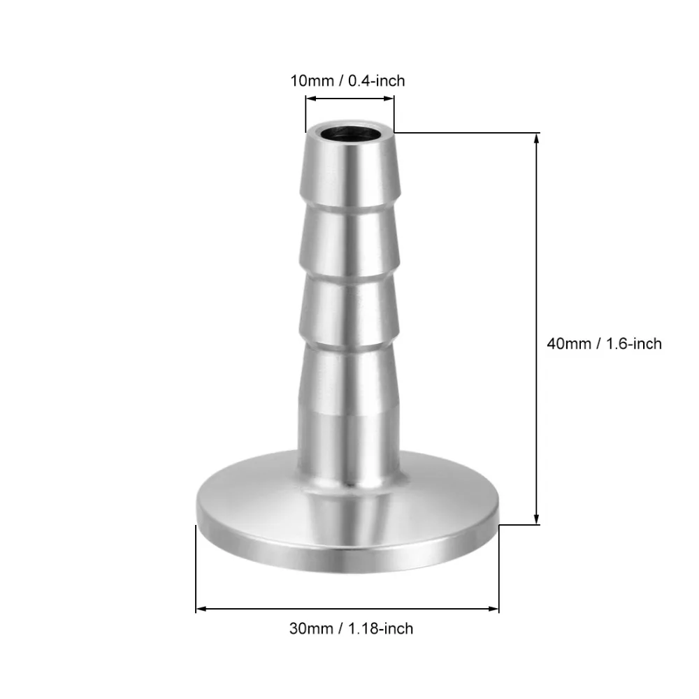 Uxcell 304 Нержавеющая сталь шланга адаптер KF16/25/40/50 фланец до 8/10/13/16/25/40 мм адаптеры для вакуумный резиновый шланг Барб