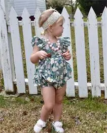 

New Newborn Infant Baby Girl Cute Romper Ruffles Sleeveless Flowers Summer Backless Sunsuit Jumpsuit 0-24M