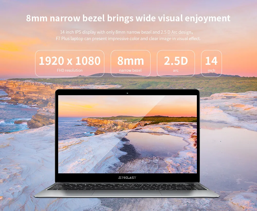 Новейший ноутбук Teclast F7 Plus 14 дюймов Windows 10 Intel Gemini Lake N4100 четырехъядерный HDMI 2.0MP 8 Гб ram 128 Гб SSD ноутбуки