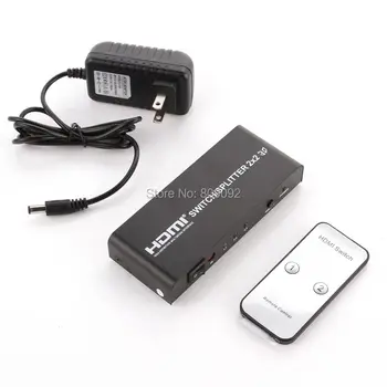 

2x2 HDMI True Matrix Switch Splitter Amplify Selector 3D 1080P Remote 2-in 2-out