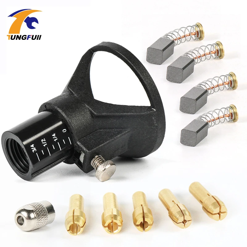 DREMEL Drill Lock Nut,4pcs A grade carbon brush,5pcs Copper chuck
