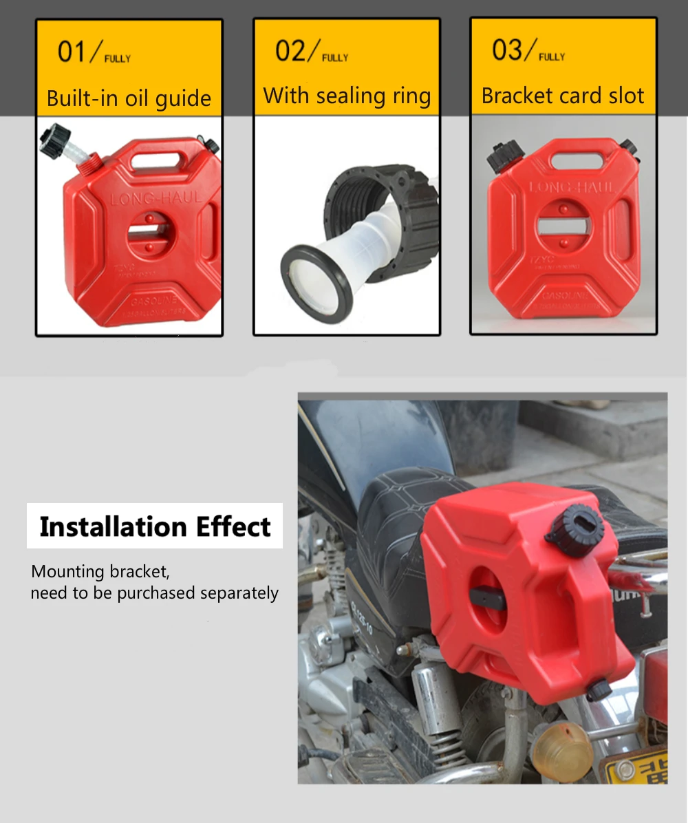 3л банок для топливного бака, запасные пластиковые бачки для бензина, крепление для мотоцикла, Автомобильный газовый бак, бензиновый контейнер для масла, топливные кувшины, канистра