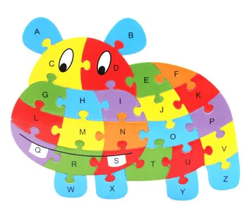 

10 style for choose!Wooden Puzzle Funny Animal Cognition Puzzle English Letters Alphabet Learning Educational Board Game For Kid