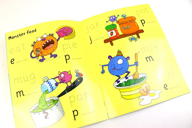 Limpar-limpar o Livro de Exercícios Reusável com Caneta Palavras para Pré-escolar Crianças Inglês Escrita Habilidades Número Aprendizagem Precoce 21*27cm 25 reusável com caneta escrita habilidades número palavras
