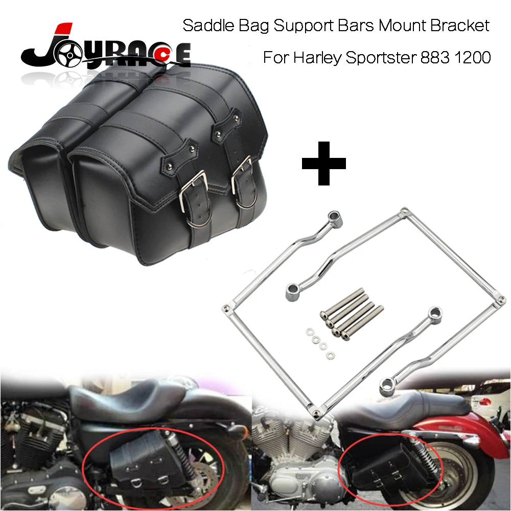Кожаная Мотоциклетная седельная сумка с креплением для Harley Davidson Sportster 883 1200|saddle bag