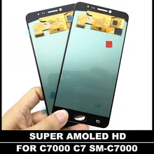 Супер AMOLED lcd S для samsung Galaxy C7 C7000 SM-C7000 ЖК-дисплей для телефона кодирующий преобразователь сенсорного экрана в сборе Замена сенсора