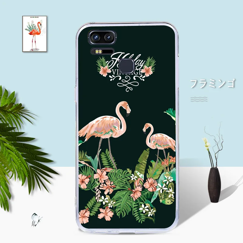 Case For Asus Zenfone 3 Zoom ZE553KL Z01HDA Cover S Soft TPU Fashion Painted Flamingo Floral Phone Bags Shell Coque |