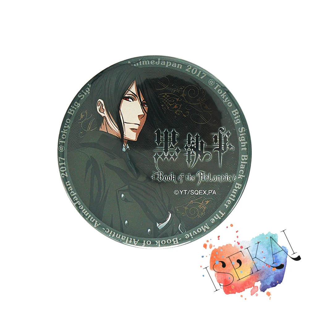 

Black Butler Anime Badge Kuroshitsuji Sebastian Michaelis Black Cool Metal Badge Brooch Pins