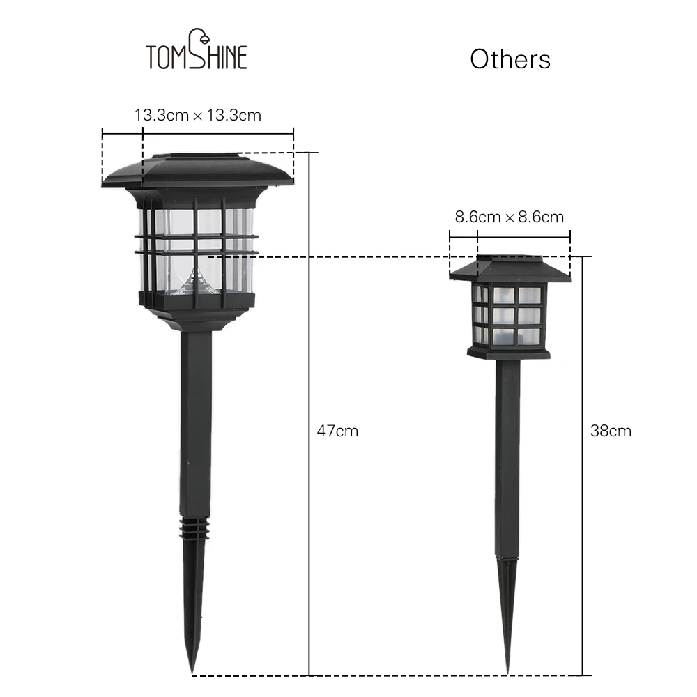 Tomshine 2 предмета Солнечный светодиодный шланг для полива огорода, двора, пал световой столб 2-в-1, газонные лампы для открытого ландшафта, Автоматическое включение/выключение лампы Водонепроницаемый