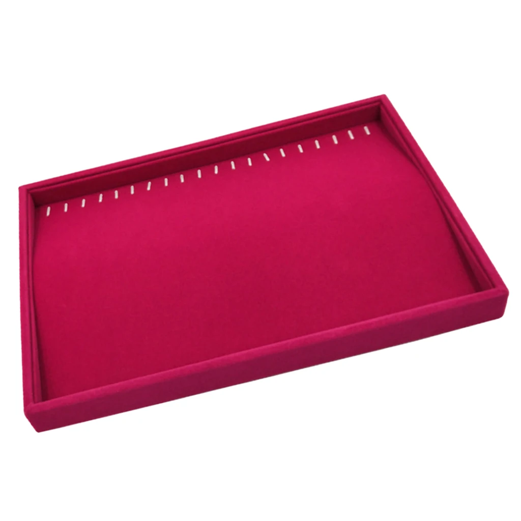  Rose Pink Velvet Jewelry Display Organizer Box Tray Showcase For Pendant Earring Necklace 12/24/30 Grids