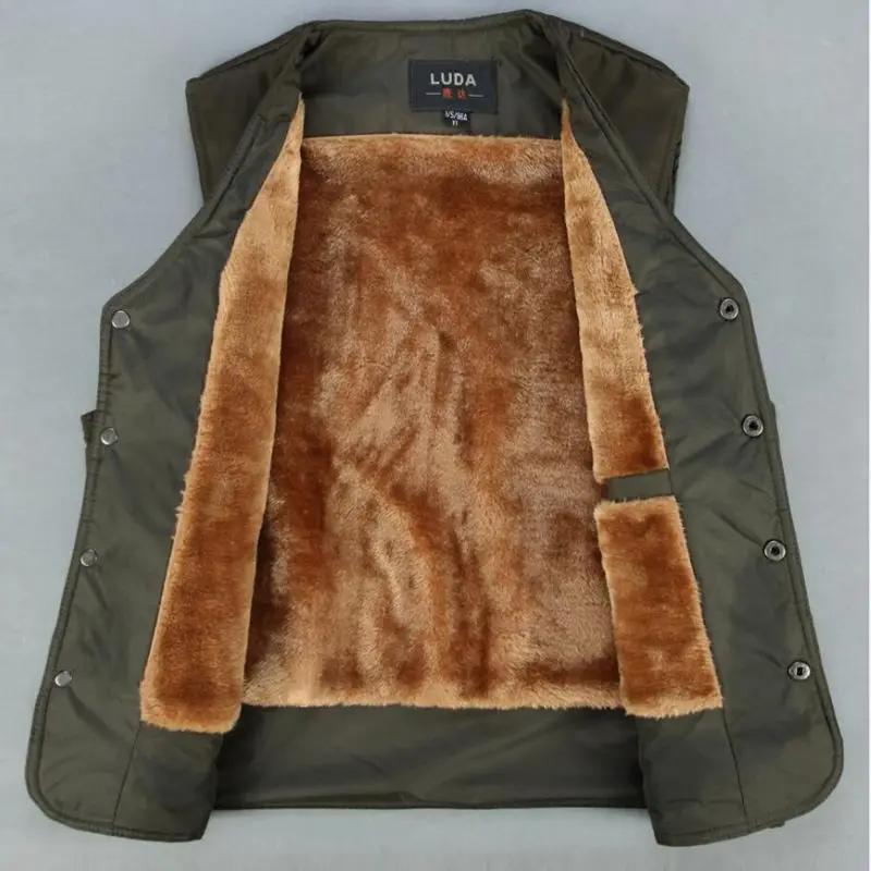 brieuces new Autumn and winter section men's vest men's thicker lamb wool plus size S-3XL cashmere multi pocket cotton vest brieuces new Autumn and winter section men's vest men's thicker lamb wool plus size S-3XL cashmere multi pocket cotton vest