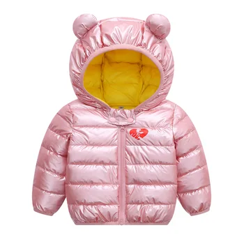 

2019 Winter New Down Jacket 1-4Y Children Cartoon Clothes Autumn Cotton Short Light Coats Toddler Boys Girls Hooded Parka Outfit