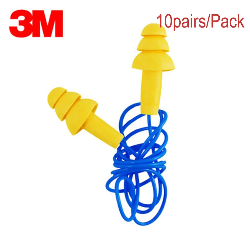 

10 Pair/Lot 3M Earplug 340-4004 Noise Cancelling Earbuds Christmas Tree Style Earplug for Swimming GM9212