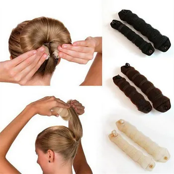 

2pcs/pack 2016 New Beauty Fashion Sponge Hair Styling Donut Bun Maker Magic easy using Former Ring Shaper Style Tools