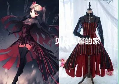 Игра аниме Fate Stay Night Fate/Zero tohsaka Rin Косплей Costume& cosplay платье