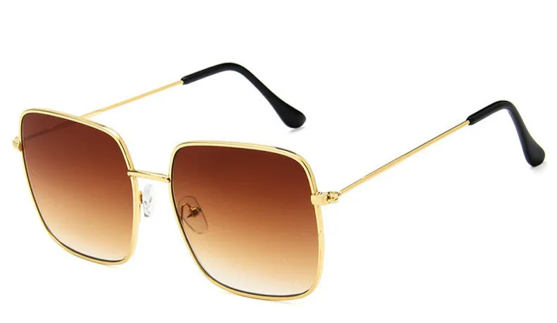 Квадратные негабаритные солнцезащитные очки для женщин oculos Модные Винтажные большие солнцезащитные очки оправа женские солнцезащитные очки UV400 - Цвет линз: Gold  tea