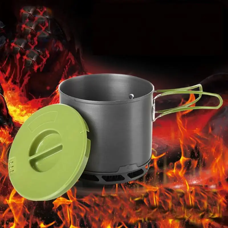 

Portable Camping Pot Folding Handle 1200mL Camping Pot Outdoor Travel Hiking Backpacking Cookware Outdoor Tool for Picnic