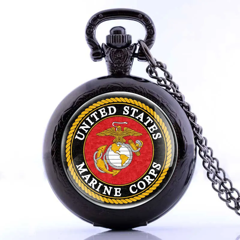 День ветеранов армии USMC США морской корпус карманные часы Бронзовый черный серебристый цвет доступны Прямая поставка милые стационарные