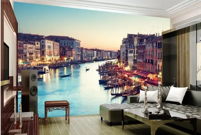 Пользовательские 3d фото обои город обои пейзаж Фреска современный минималистский Венеция Shuicheng обои