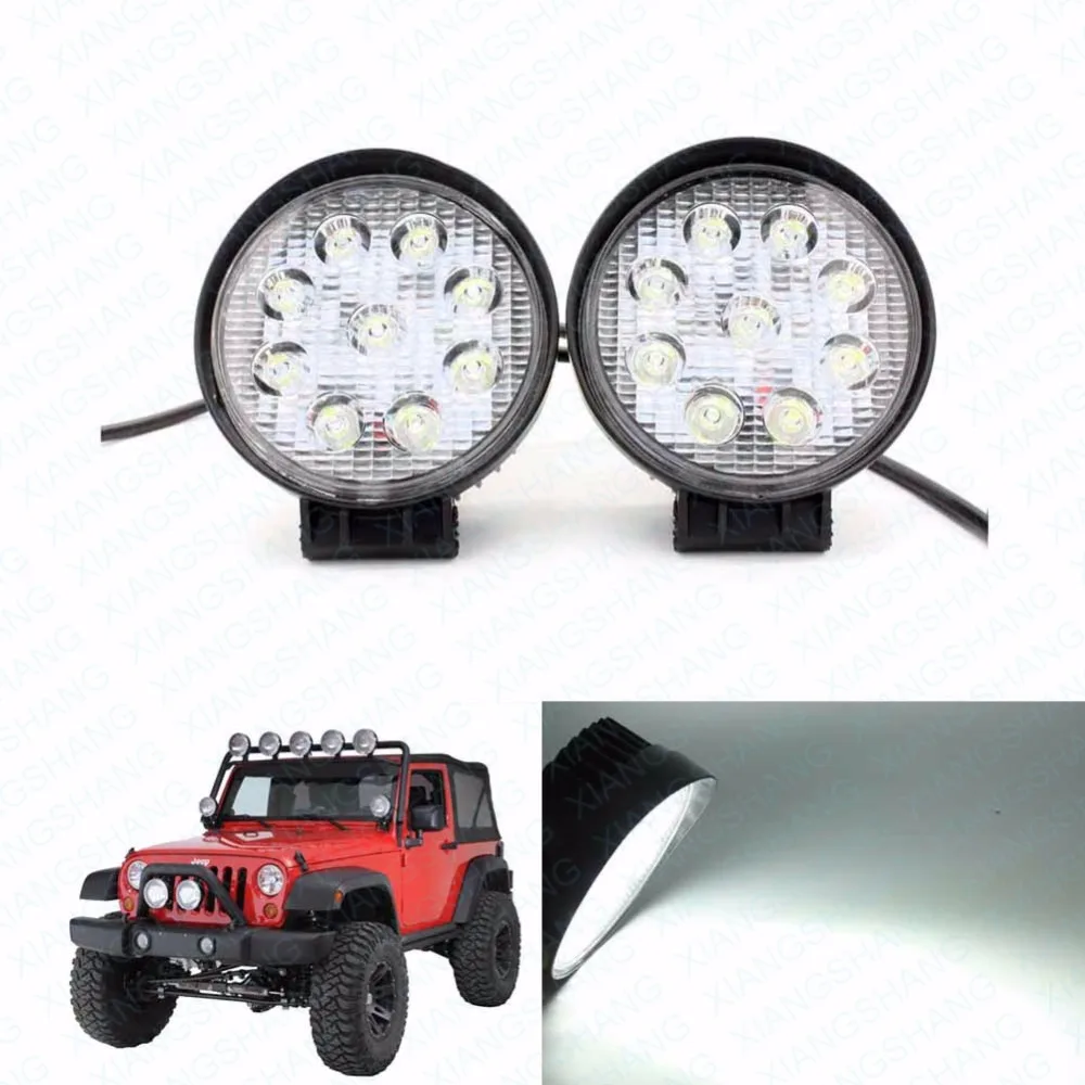

2x 27W Car Styling Driving LED Work Light Bar Off Road Lamp Flush Mount External Light for Jeep Vehicle Tractor Truck Boat SUV