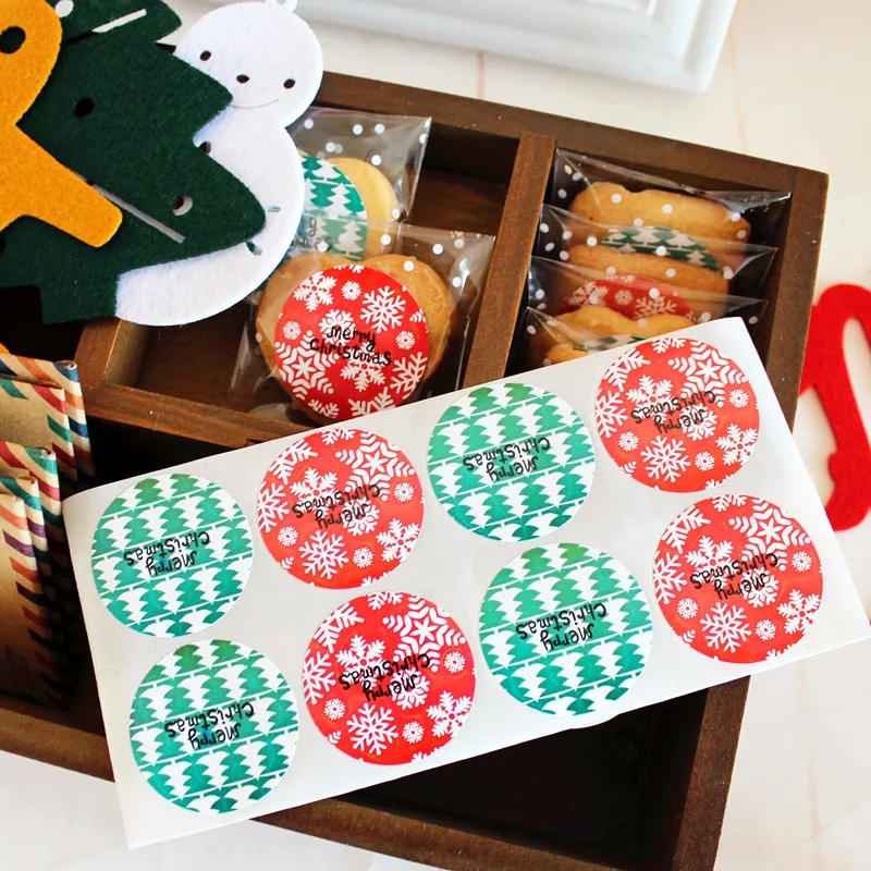 Bakery Package Decorative Sticker Christmas Biscuit Bag Cookie Candy