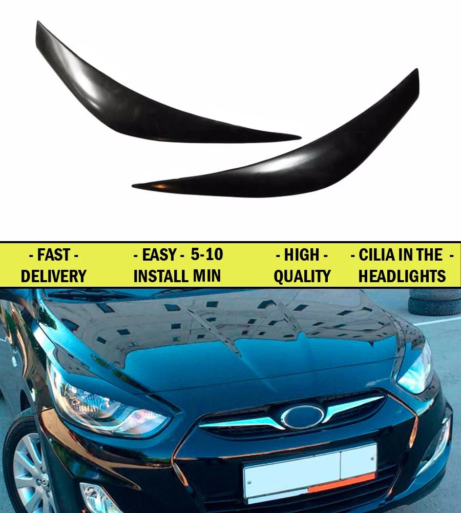 Cilia eyebrows for Huyndai Solaris 2010 2013 ABS plastic 2pcs font b interior b font design