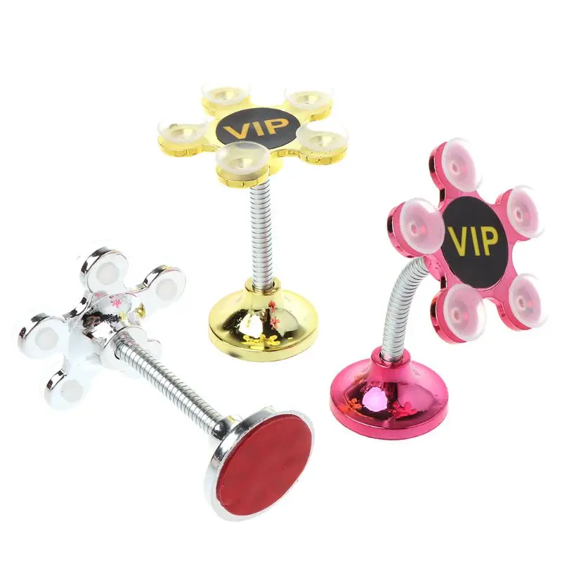 

360 Degree Rotatable Metal Flower Magic Suction Cup Mobile Phone Holder Car Bracket for iPad iPhone Samsung Smartphones