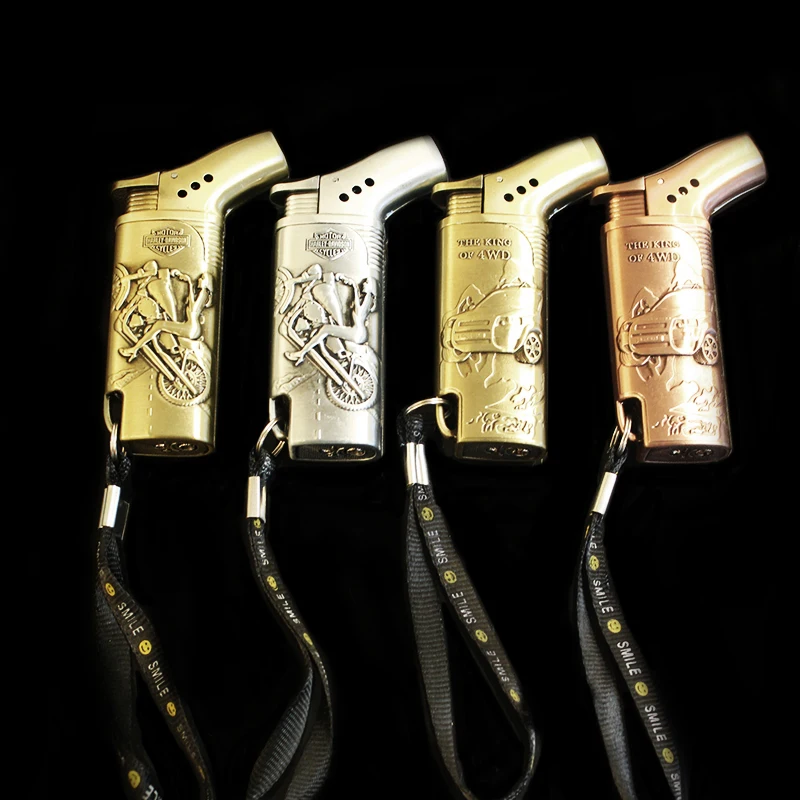 

Pocket Lighter Birthday Gift For Smokers Windproof Relief Sculpture Portable Butane Metal Cigarette Ignition Tool Pendant