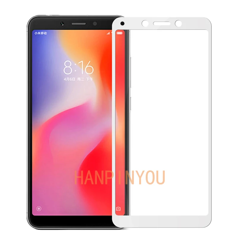 Для Xiaomi Redmi 6/6A 5,4" Новая защитная пленка из закаленного стекла с полным покрытием ультратонкая класса премиум Взрывозащищенная защитная пленка