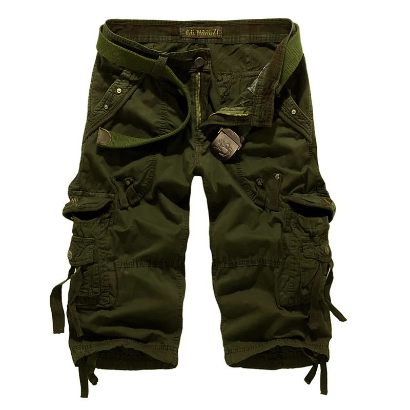 Summer Cargo Shorts Men Cotton Casual Outdoor Military Men's Shorts Multi-pocket Calf-length Short Pants Men Summer Cargo Shorts Men Cotton Casual Outdoor Military Men's Shorts Multi-pocket Calf-length Short Pants Men