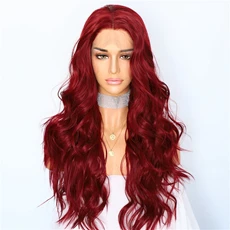 Lvcheryl Ombre Grey Hair Wigs Natural Wave Long Synthetic Lace Front Wigs High Temperature Fiber Hair Wigs for Women