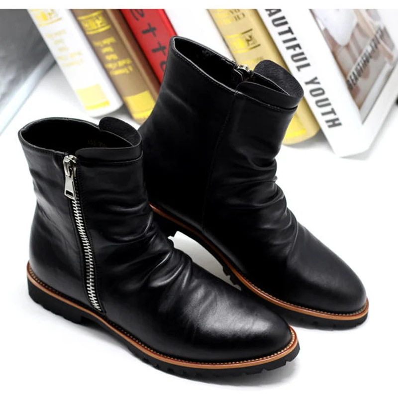 New Mens Black Real Leather Lace Up Ankle Smart Casual Boots Shoes UK Sizes 6-11 
