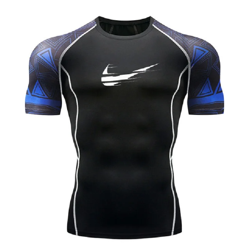Rashguard männer Kurzarm Laufhose T-Shirt Sport männer Lauf Fitness Sportswear Bodybuilding Marke Kompression Shirt
