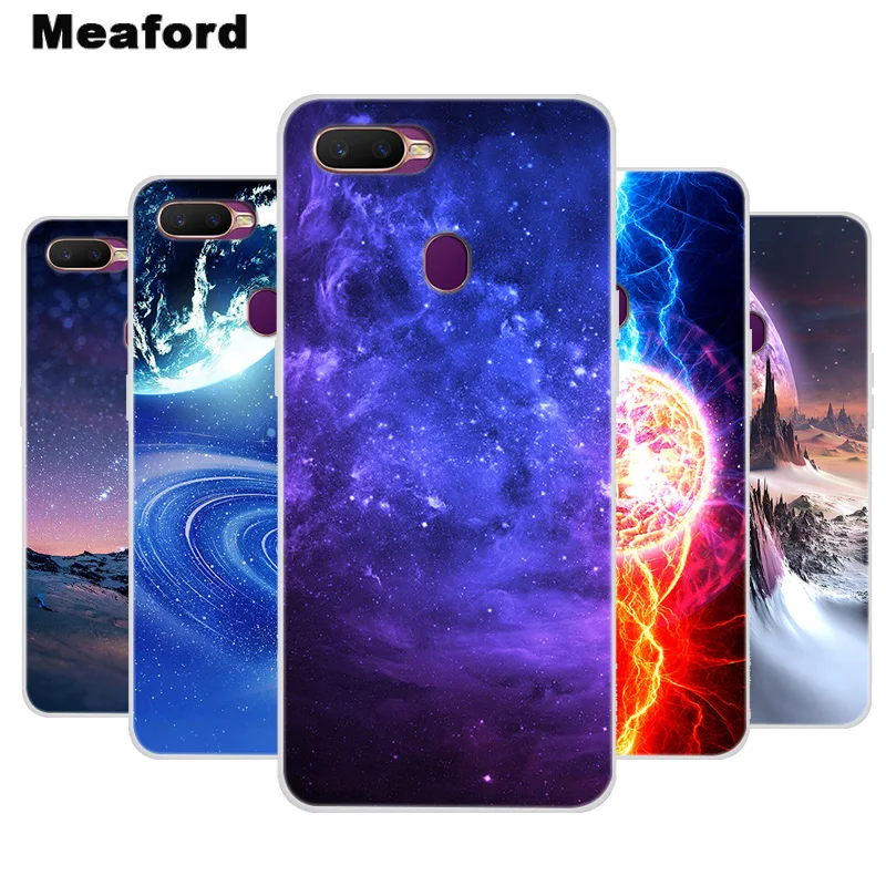 

Silicone Case For OPPO A7 Cover AX7 Soft Art Star Space Print Back Cover For OPPO A5S AX5S AX7 Pro A7 Clear bumper Phone Case
