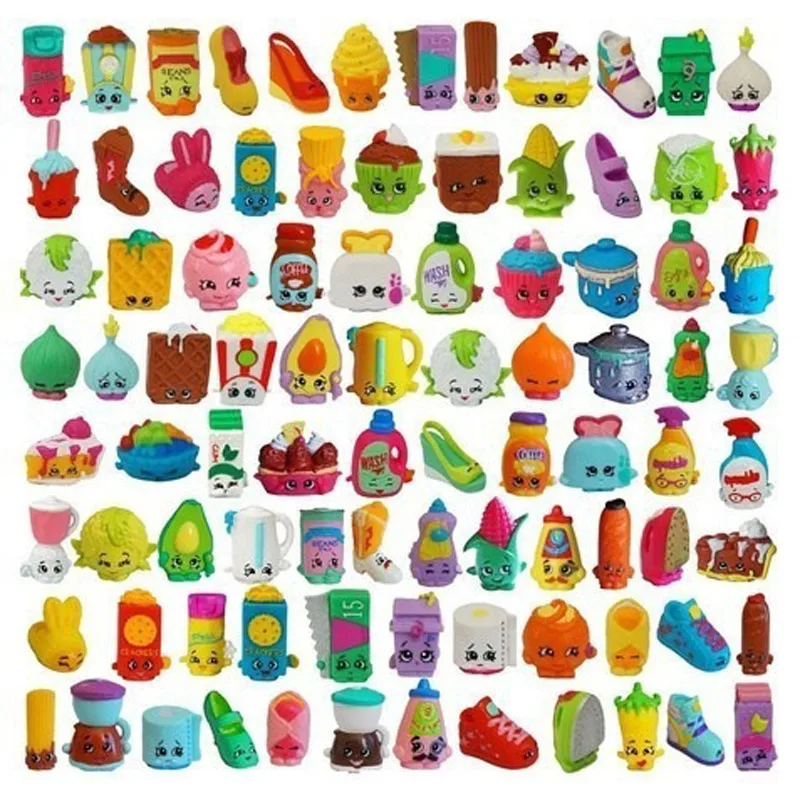 

100pcs/lot Anime 3D rare game figures shopkines kawaii cute fruit food Furniture vegetable model toy collectible gift for girl