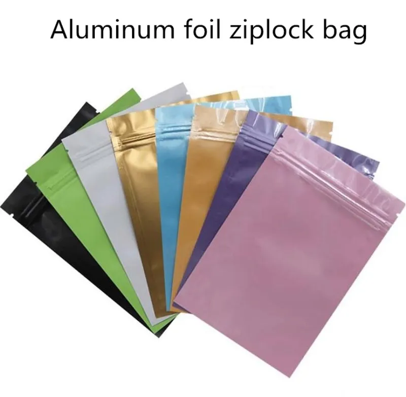 500pcs/lot Colored Heat Sealing Flat Ziplock Pouches Tear Notch Matte