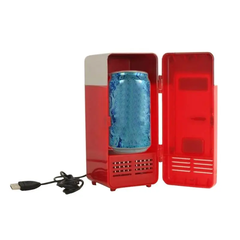 5V USB ports Car USB Mini Fridge Refrigerator With a built in LED light