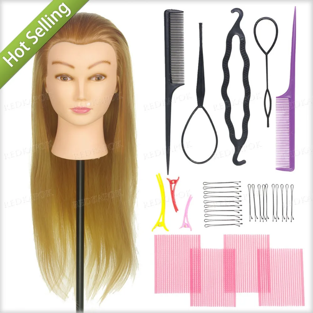 24" 30 Real Human Hair Training Head practice Hairdressing Mannequin