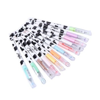

12 Pcs Cute Milky Gel Pens Ballpoint Pen Set Study Stationery Student Supplies W15