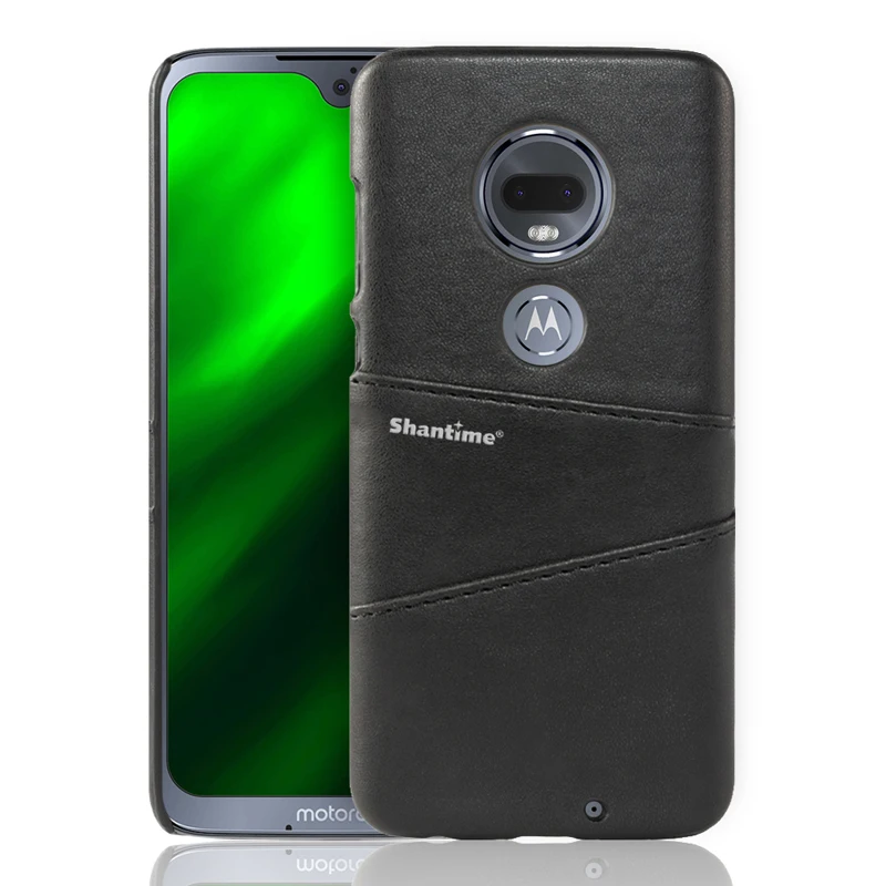 Роскошный винтажный Чехол-кошелек из искусственной кожи для Motorola Moto G7, чехол для телефона, чехол для Moto G7, чехол для визиток - Цвет: Black