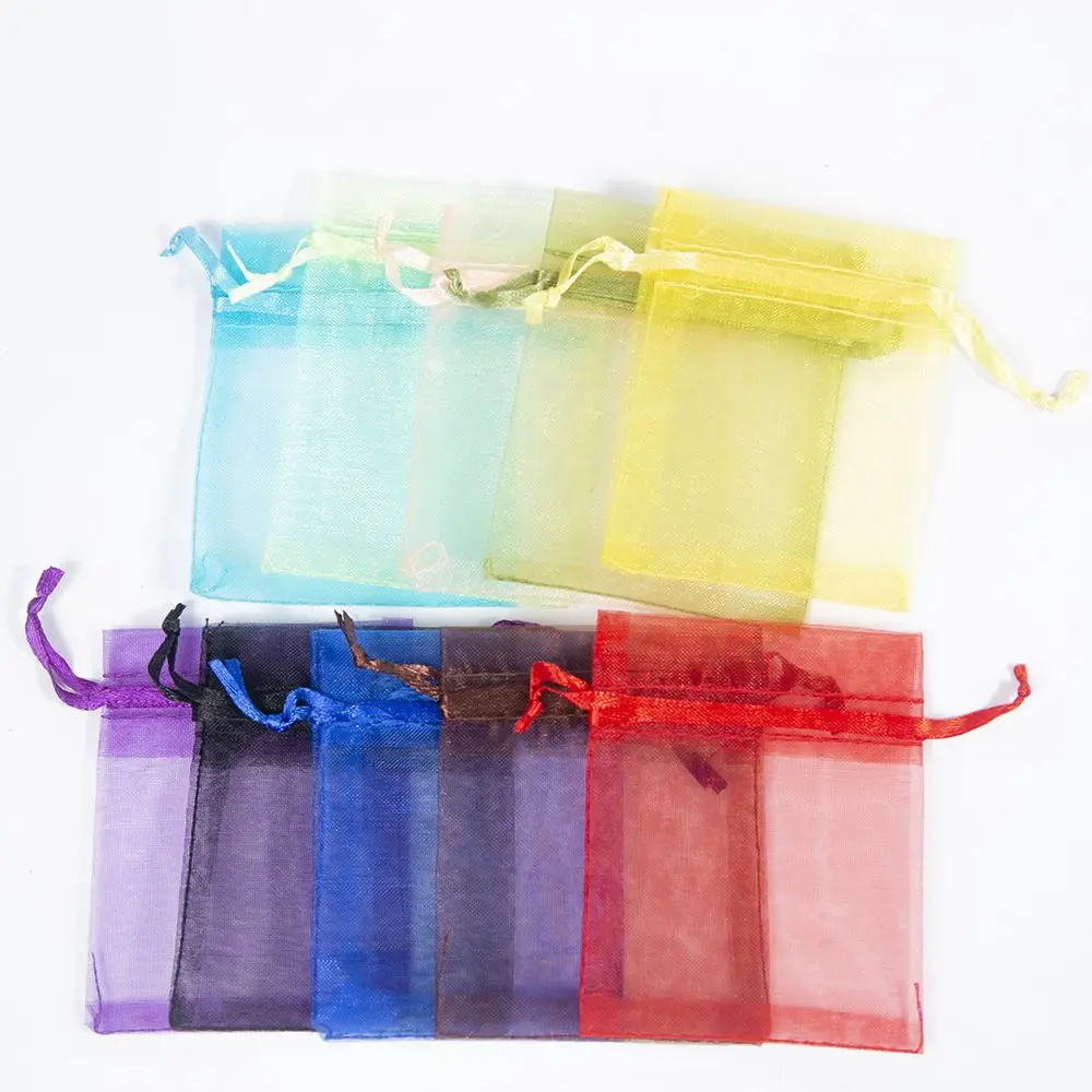 

10 Pcs Small Mesh Candy Gifts Bag Favour Jewelry Pouch Transparent Drawable Present Bag Wedding Birthday Festival Decor Supplies