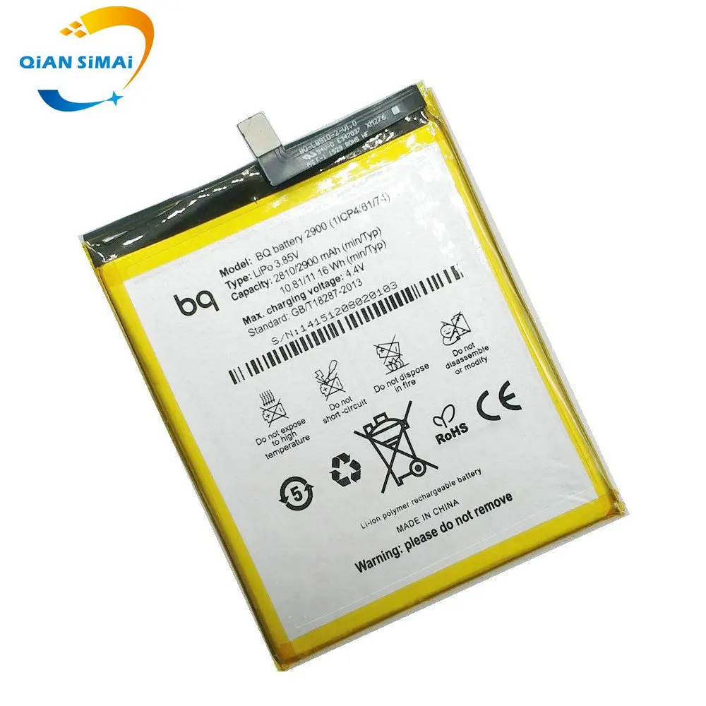 Аккумулятор QiAN SiMAi 2900 мАч 100% высококачественный аккумулятор BQ BQ2900 для Aquaris X5