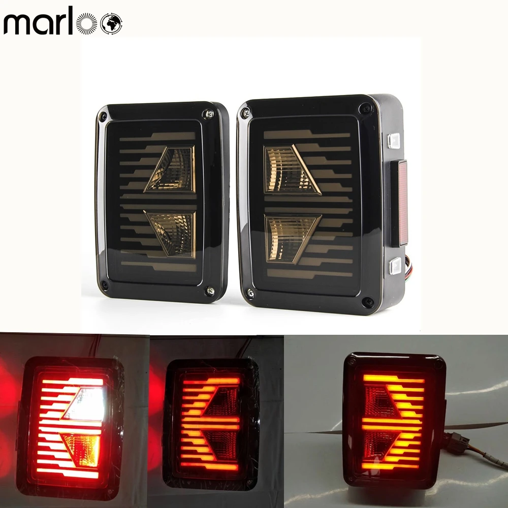 

2pc Red LED Tail Brake Light Assembly Turn Signal Back Up For Jeep Wrangler JK JKU Sports, Sahara, Freedom Rubicon 2007-2018