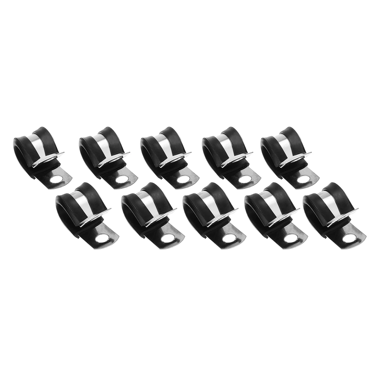 10Pcs 13mm P Clips Rubber Coated Stainless Steel Clamp Tube Pipe Cable Mounting Bracket Clips Fastener